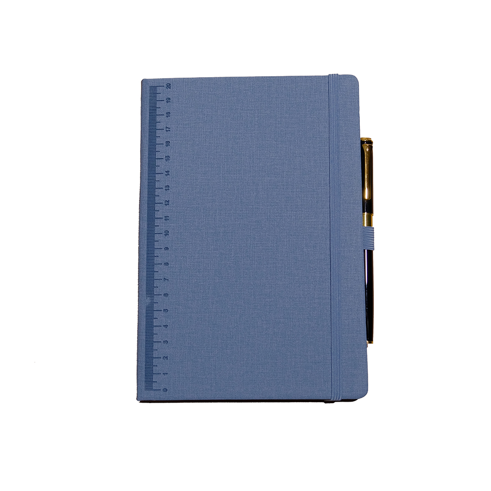 Notebook con coperchio rigido PU con cinghie con penna