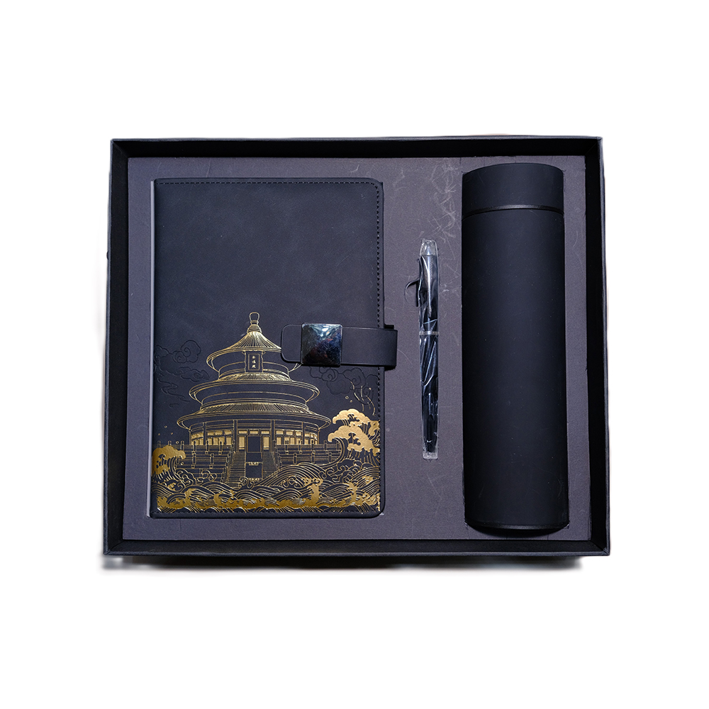 Set regalo da taccuino alla moda in pelle PU in 3 pezzi