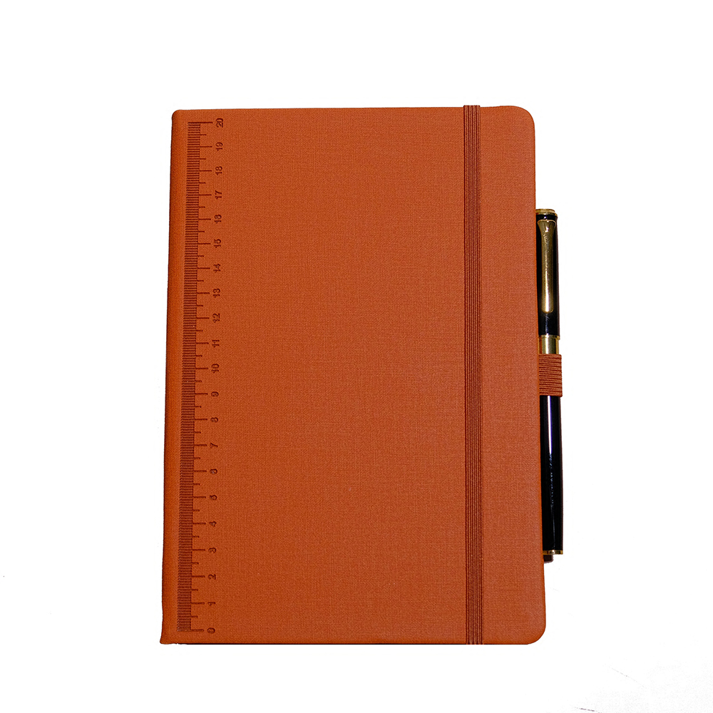 Notebook con coperchio rigido PU con cinghie con penna